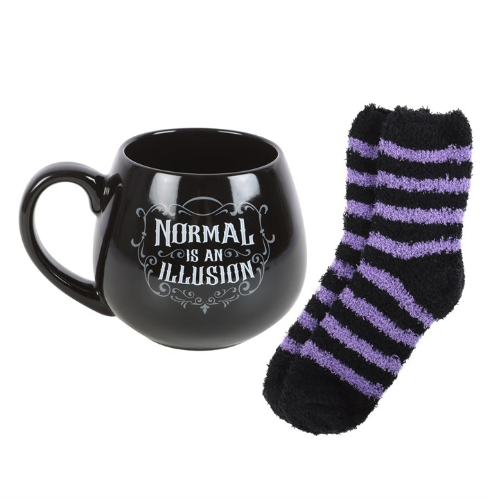 Normal is an Illusion Gothic Mug and Socks Set - Image 4