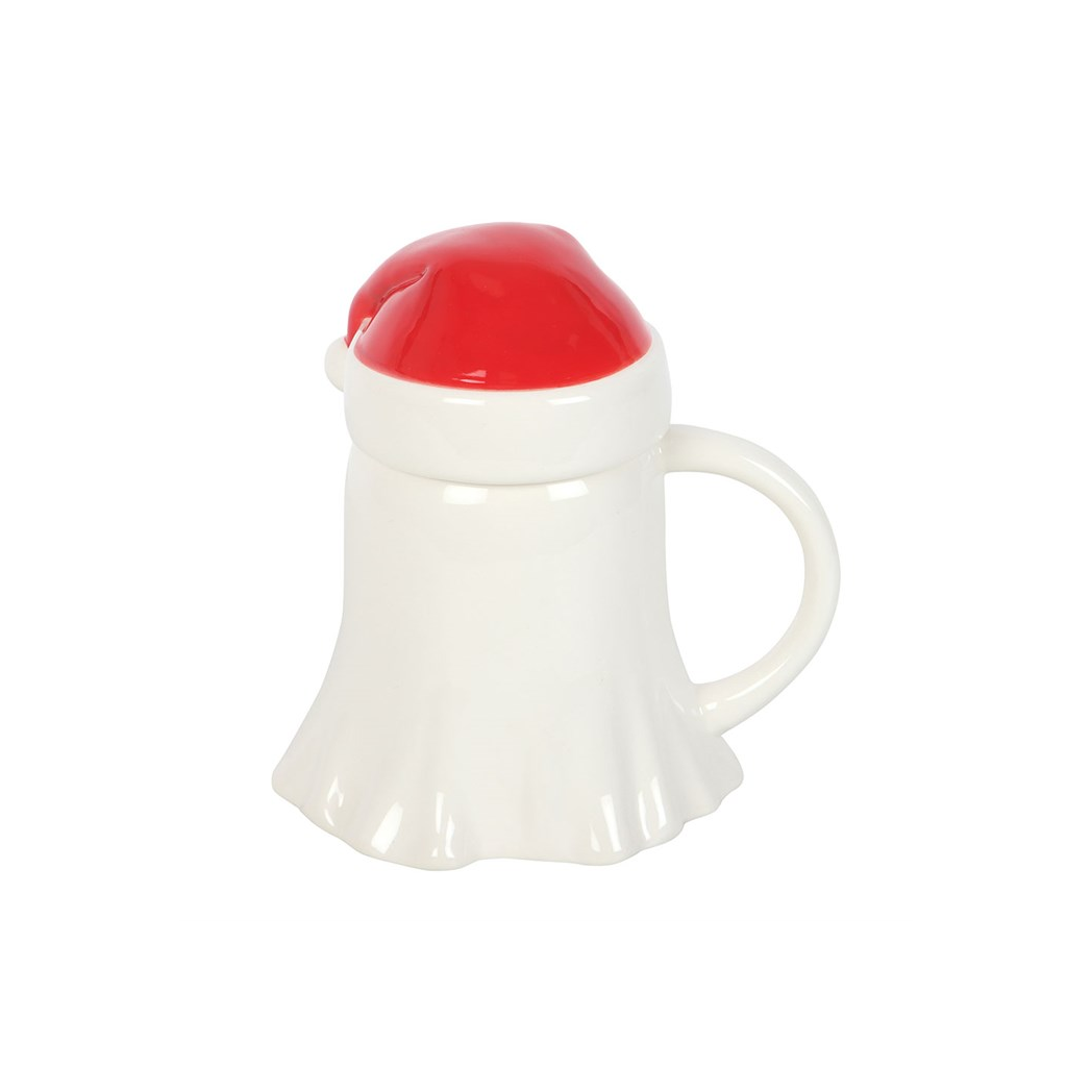 Ghost Shaped Mug with Santa Hat Lid - Image 5