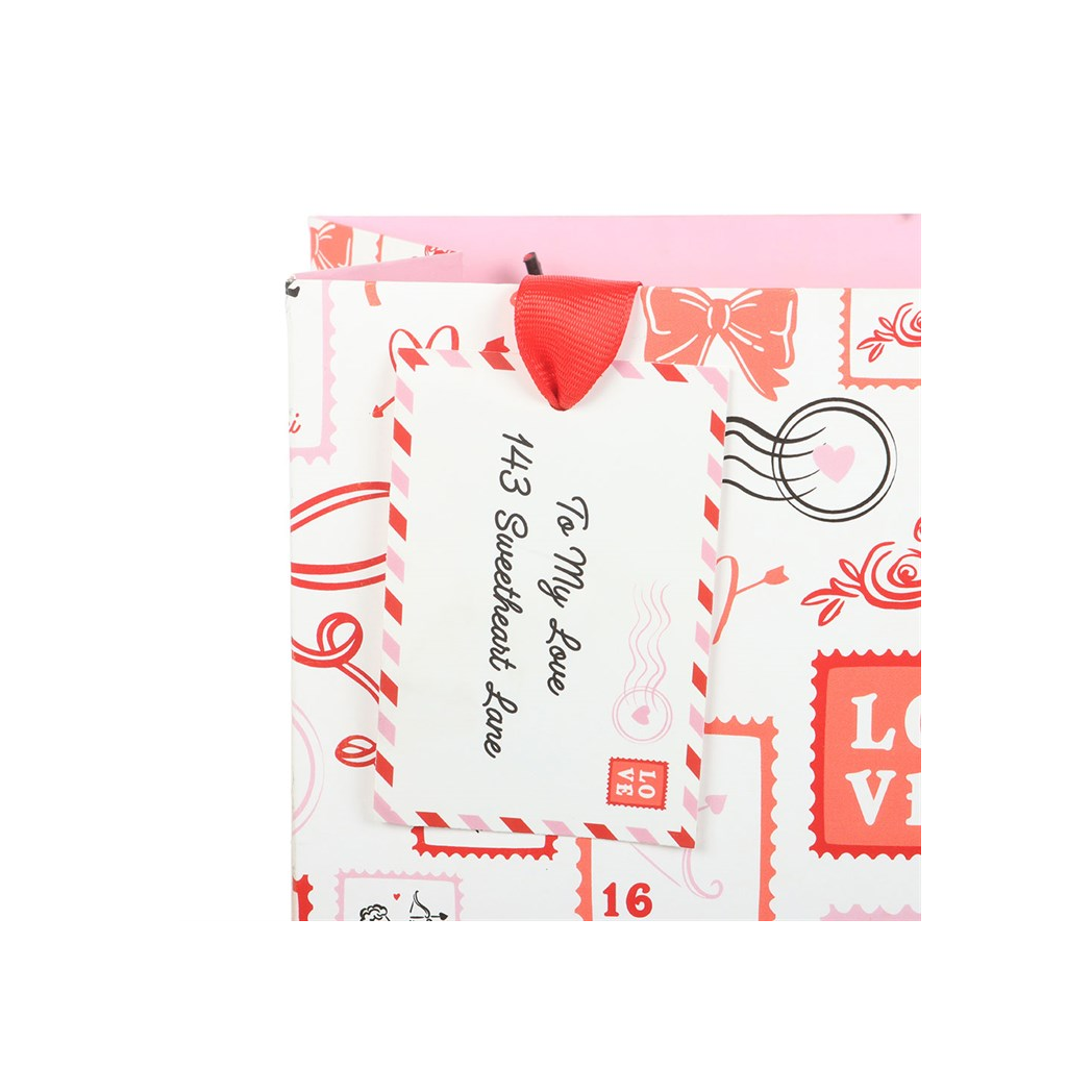 Valentine Postage Stamp Print Gift Bag - Image 3