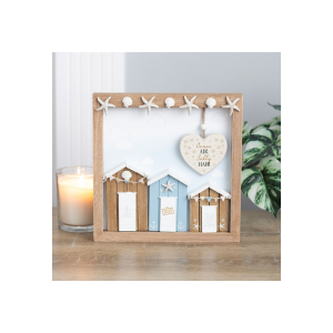 Ocean Air Salty Hair 3D Shell Beach Hut MDF Plaque