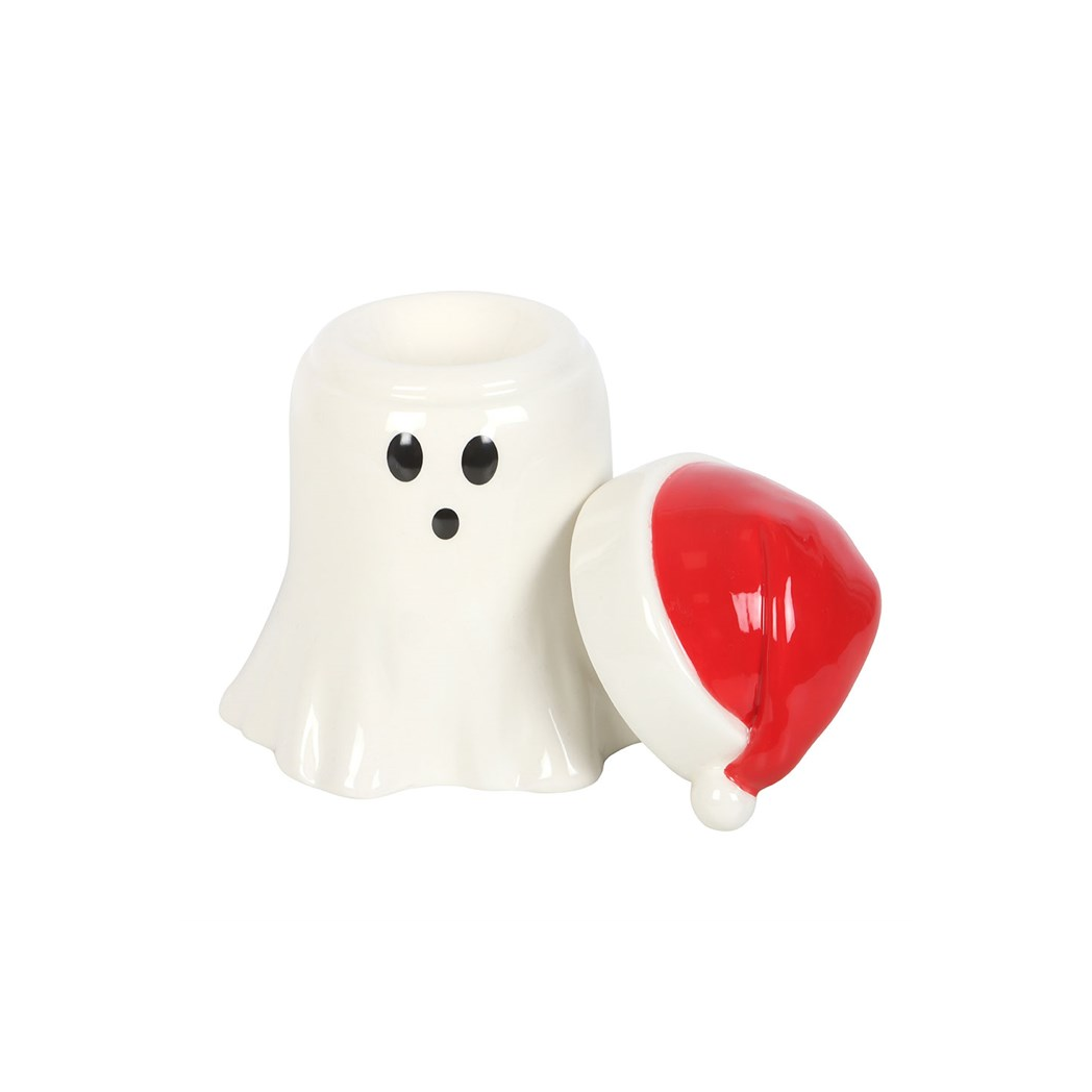 Ghost with Santa Hat Oil Burner and Wax Warmer - Image 3