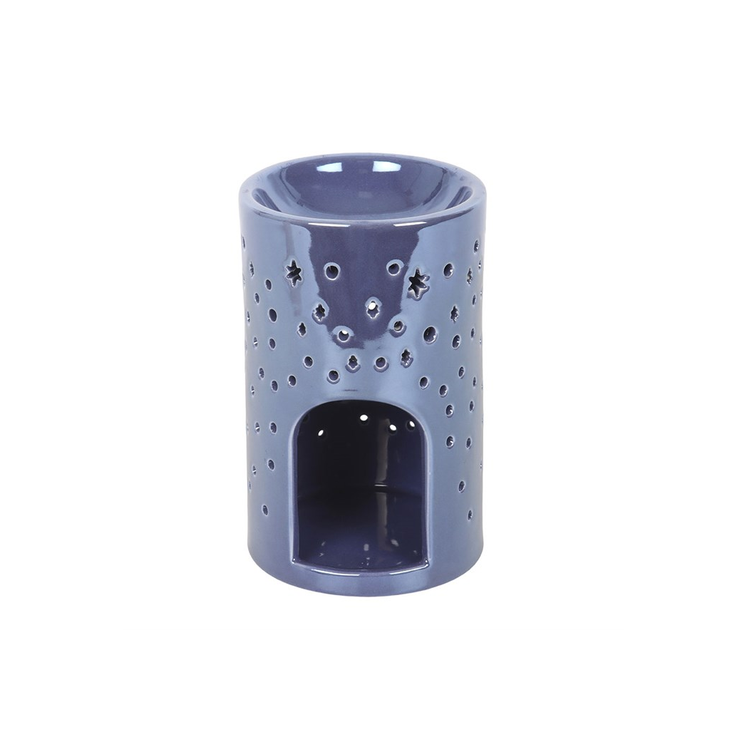 Iridescent Purple Moon Pillar Oil Burner and Wax Warmer - Image 4