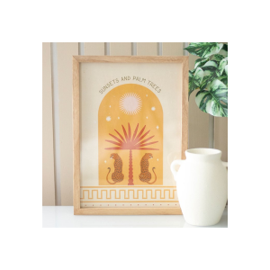 Leopard Palm Framed Wall Art Print