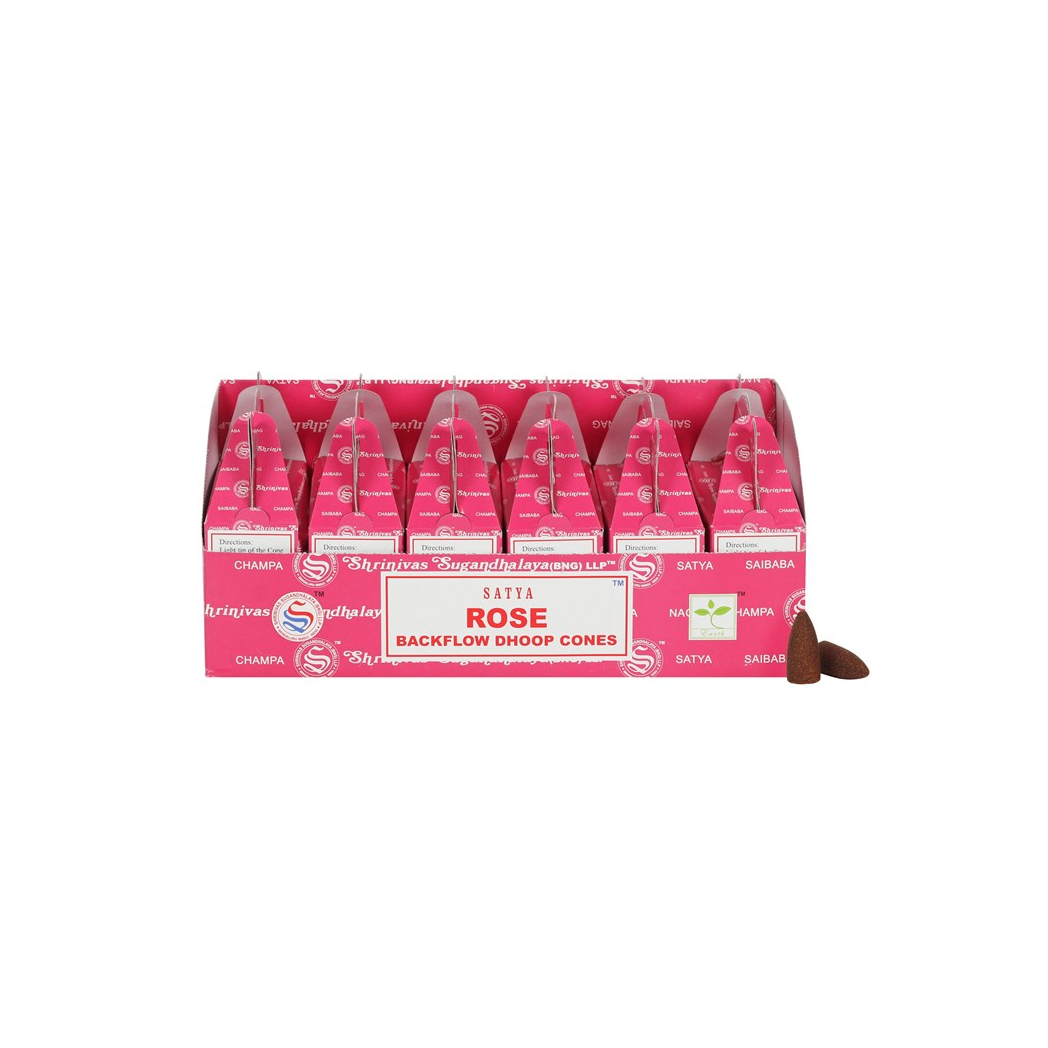 Set of 6 Packets of Satya Rose Backflow Dhoop Cones