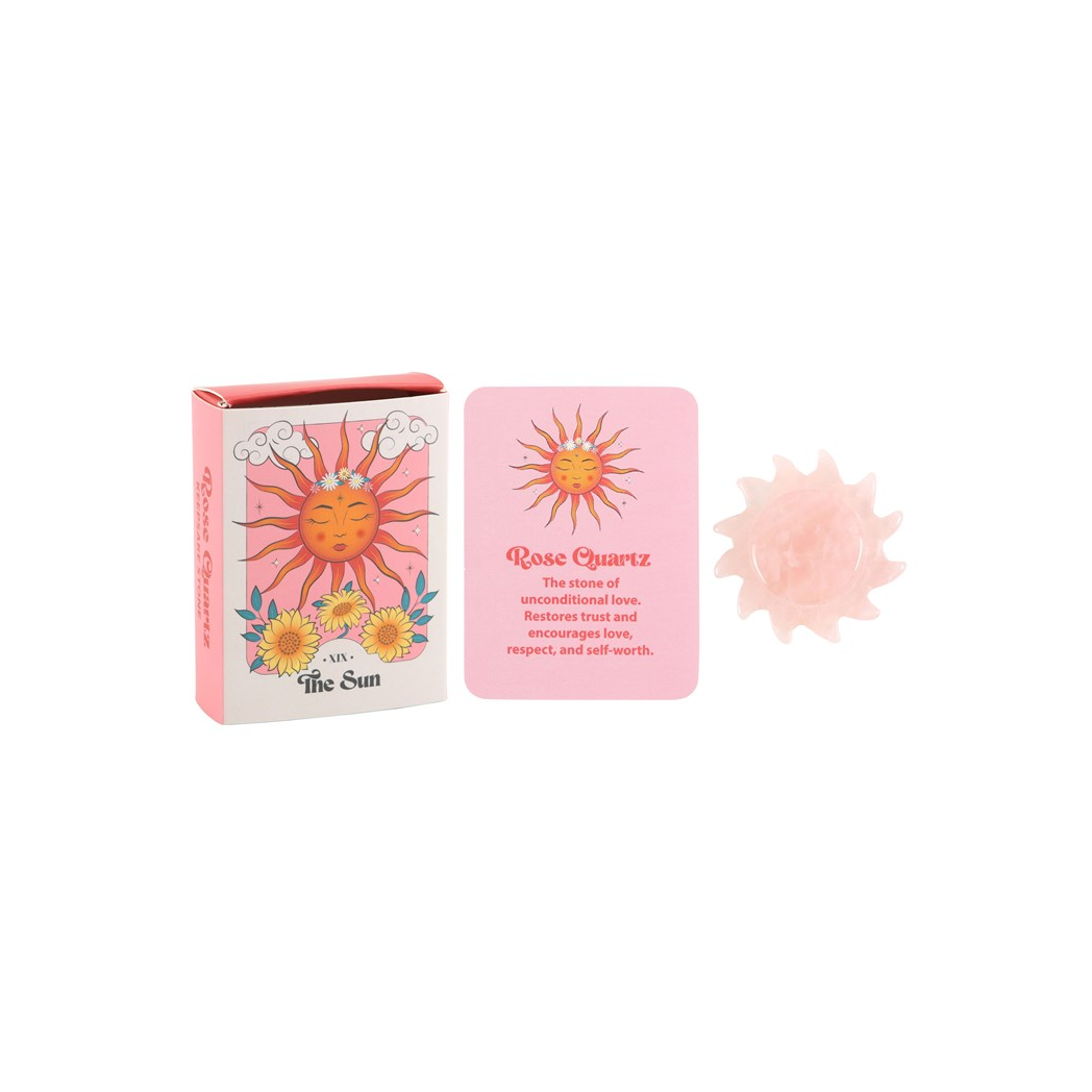 Rose Quartz Crystal Sun Keepsake Stone in a Box - Image 2