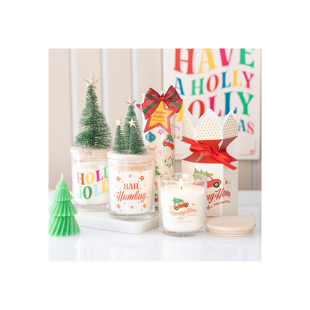 Bah Humbug Orange & Clove Glass Candle with Tree - Image 5