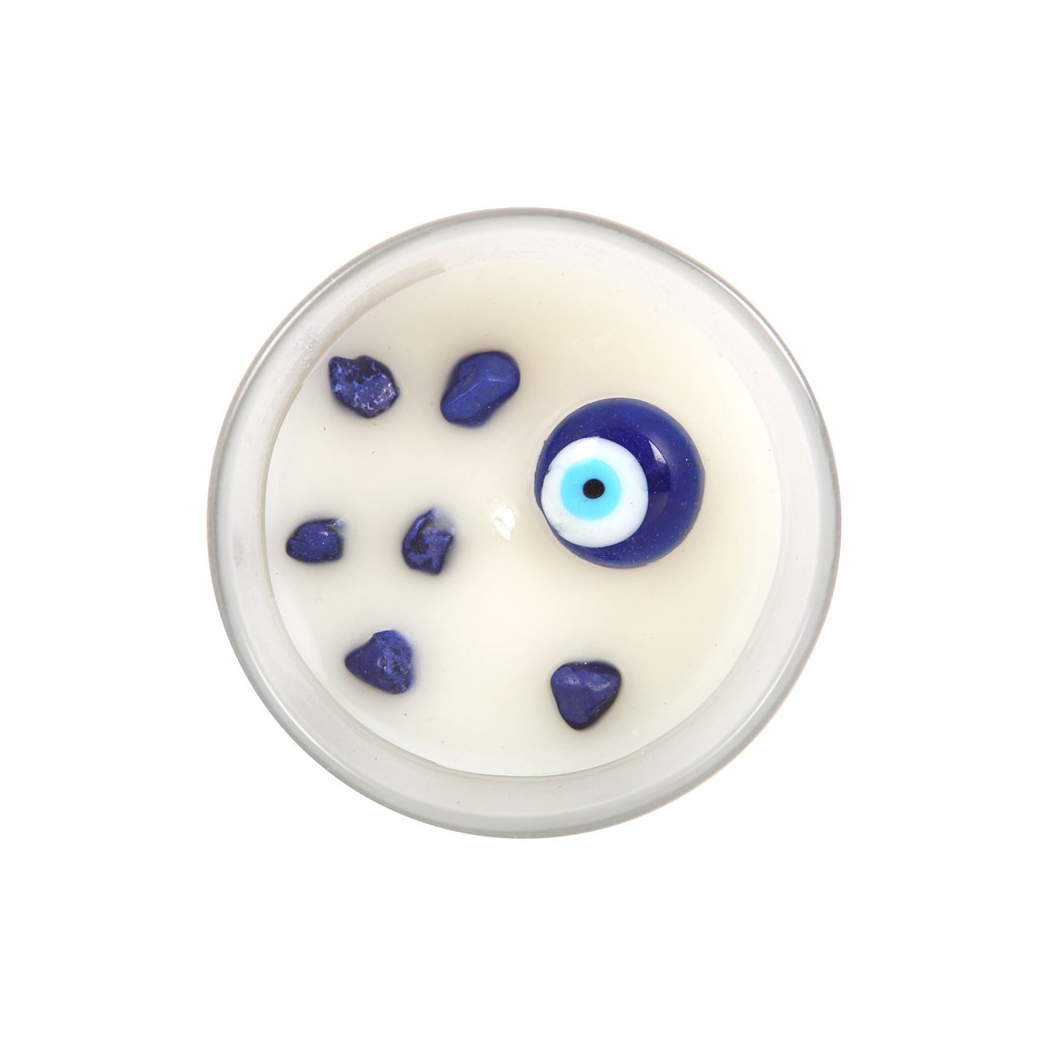 All Seeing Eye White Sage Crystal Chip Protection Candle - Image 4