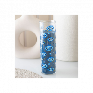 All Seeing Eye Print White Rose Tube Candle