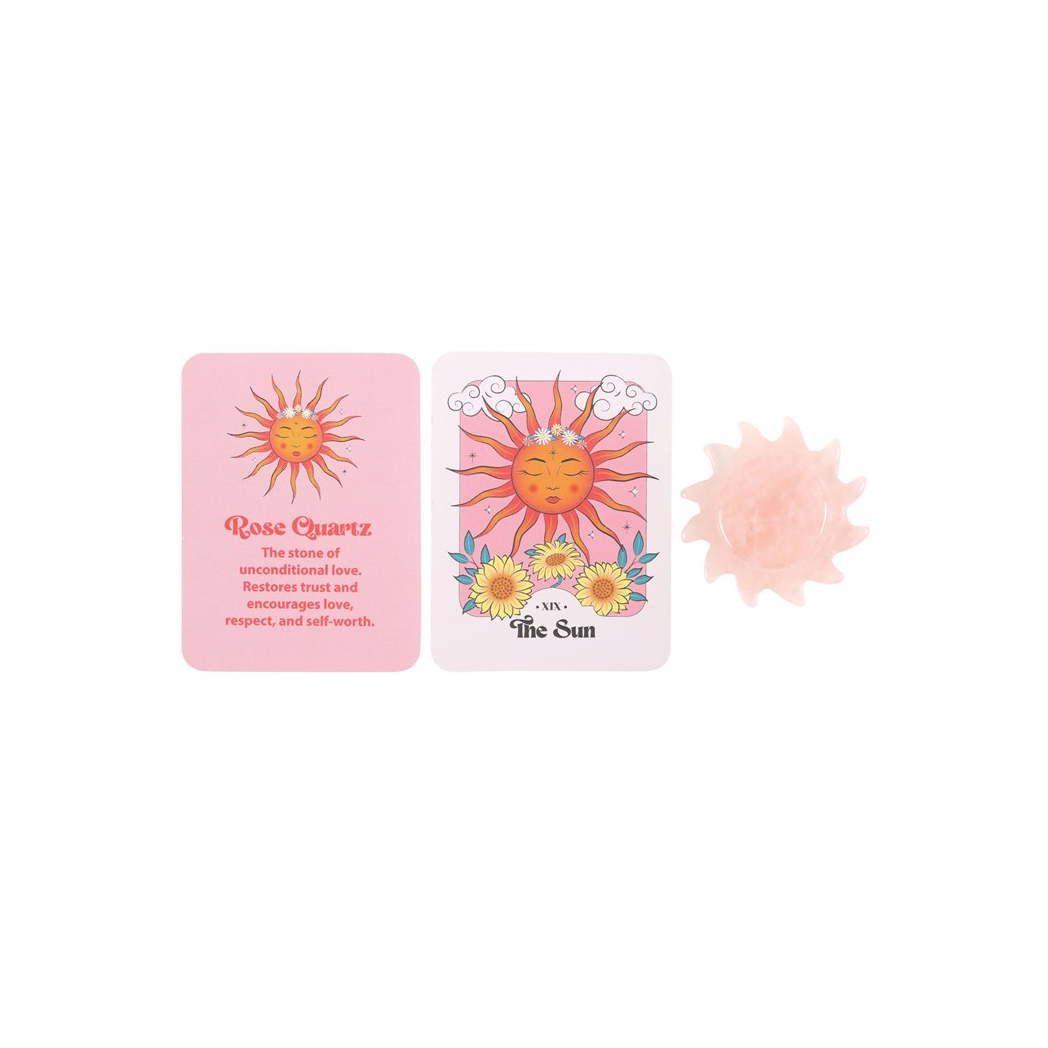 Rose Quartz Crystal Sun Keepsake Stone in a Box - Image 4