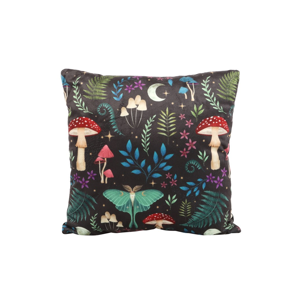 35cm Square Dark Forest Print Cushion - Image 2
