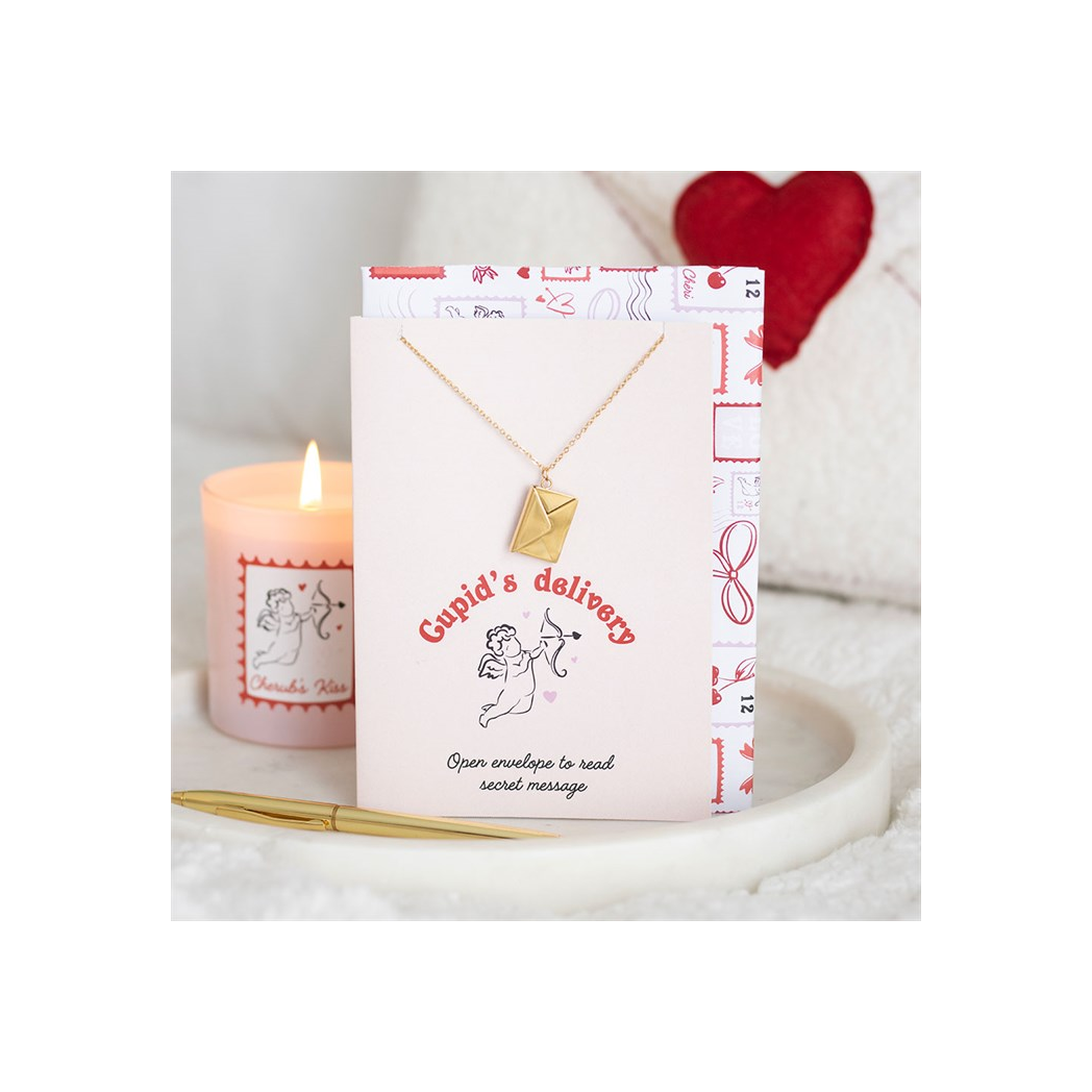 Love Letter Locket Necklace on Greeting Card