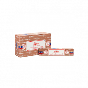 Set of 12 Packets of Musk Incense Sticks by Satya