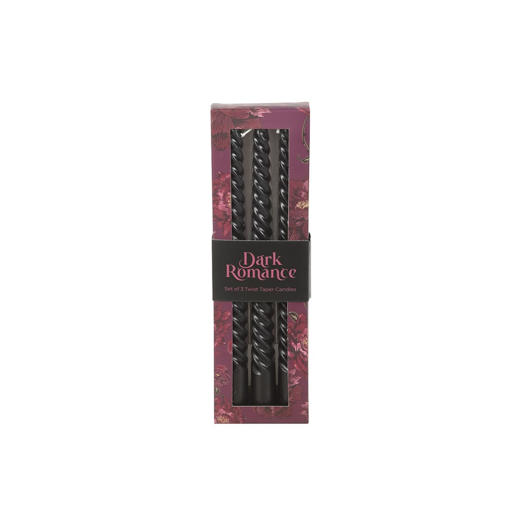 Set of 3 Dark Romance Twist Taper Candles - Image 2
