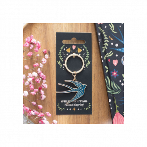 Blue Spread Your Wings Swallow Keyring