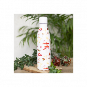 All Over Mushroom Print Metal Water Bottle