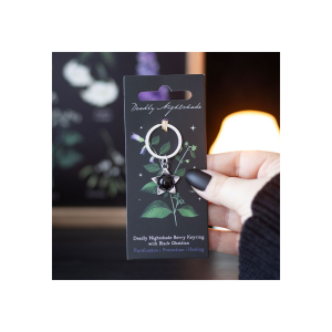 Deadly Nightshade Keyring with Black Obsidian