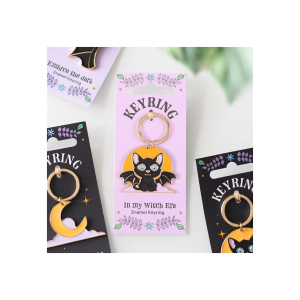 In My Witch Era Cat and Moon Enamel Keyring