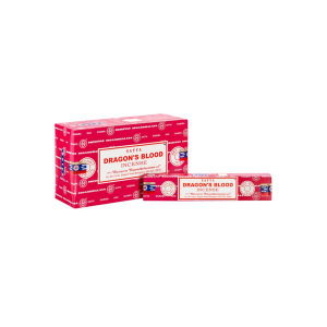 Set of 12 Packets of Dragon's Blood Incense Sticks by Satya