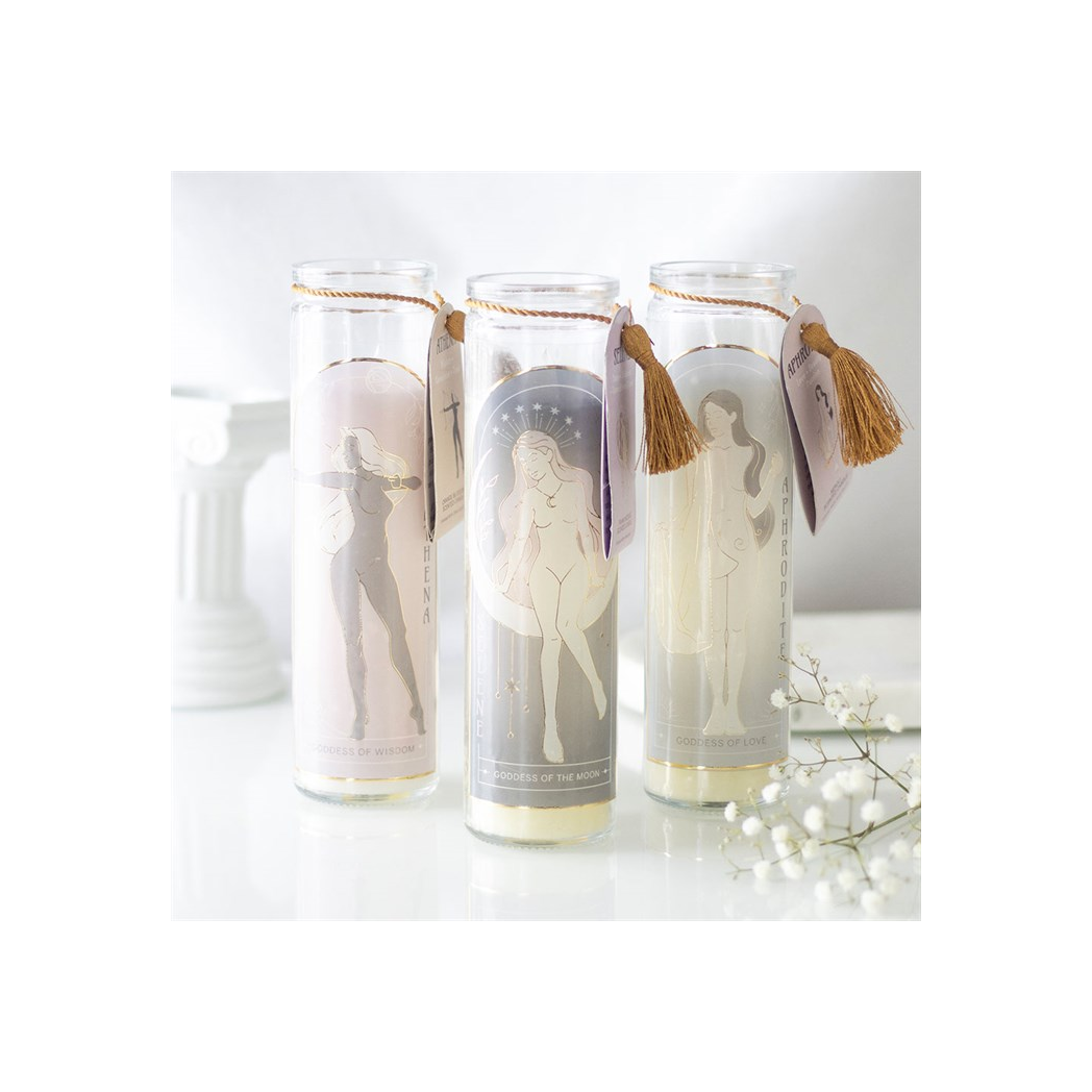 Athena Goddess Tube Candle with Clear Quartz Crystals - Image 5
