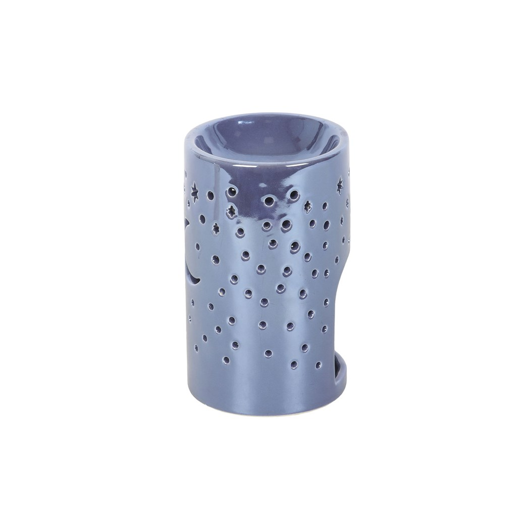 Iridescent Purple Moon Pillar Oil Burner and Wax Warmer - Image 3