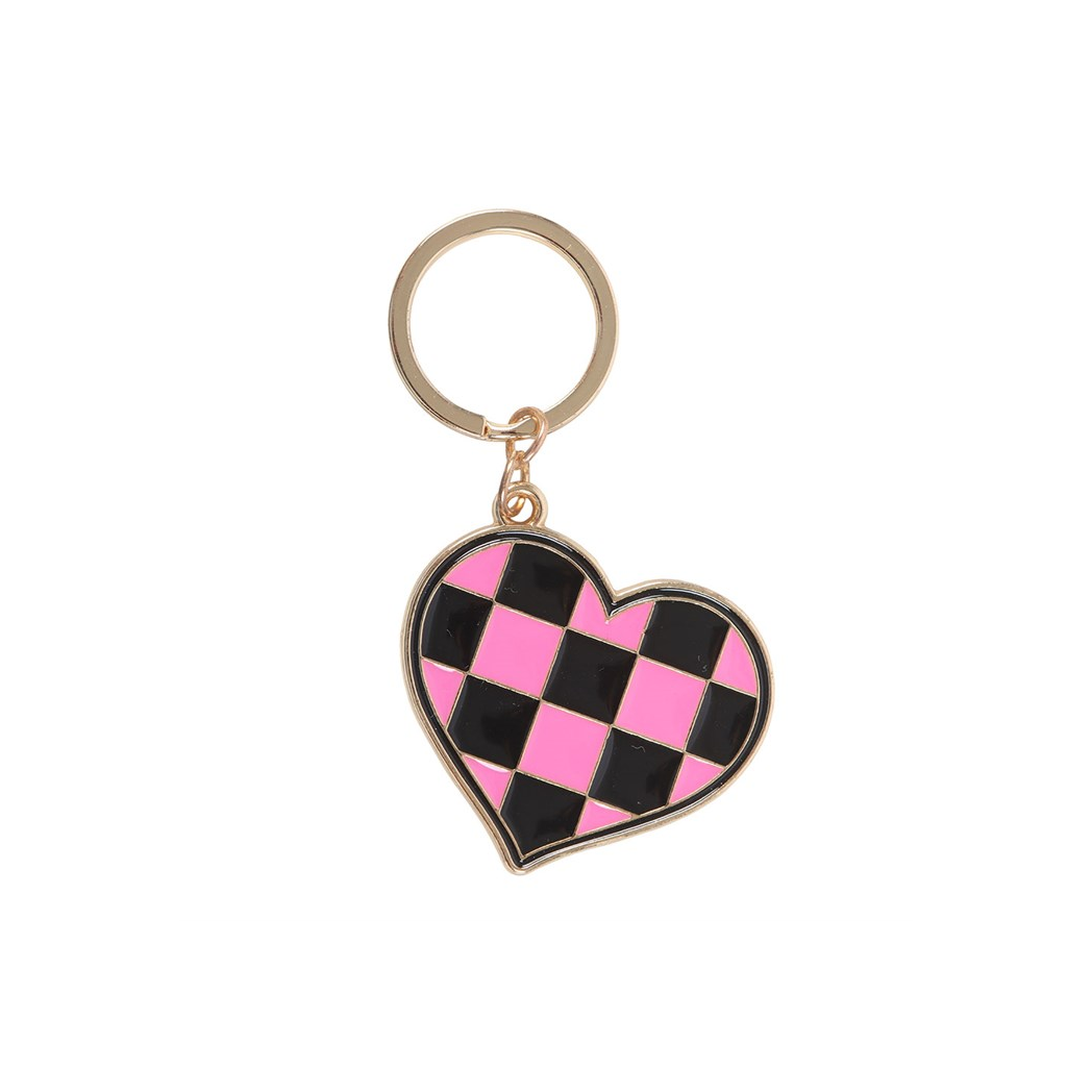 Checkerboard Heart Keyring - Image 3