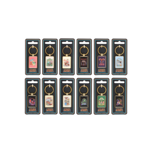 Set of 12 Enamel Keyrings by Steven Rhodes