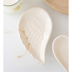 Off White Angel Wing Trinket Dish
