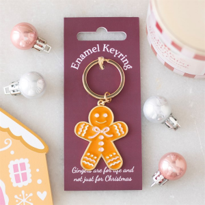 Pink Gingerbread Man Keyring