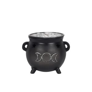Triple Moon Cauldron Incense Cone Holder